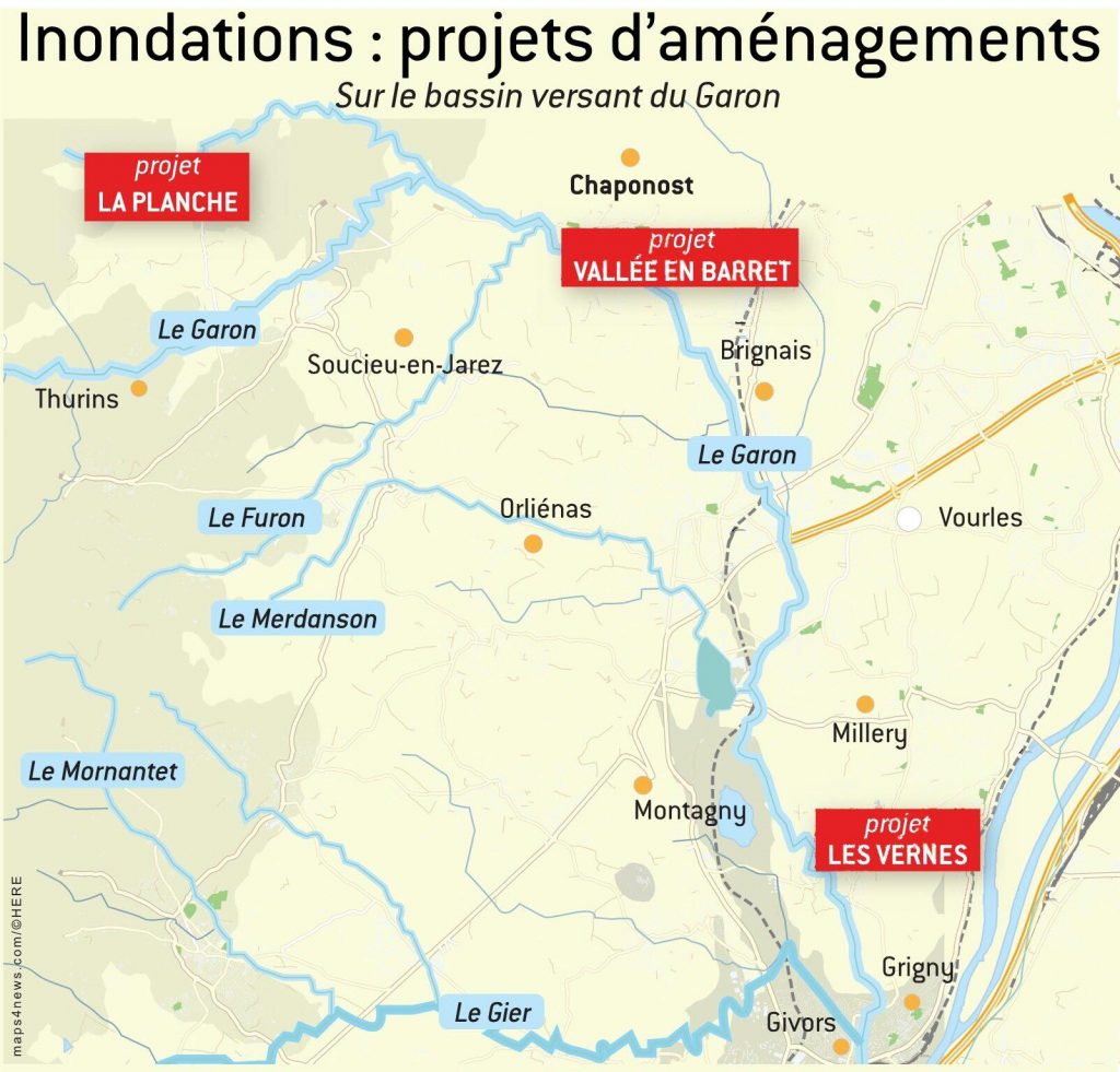 Carte des barrages écrêteurs